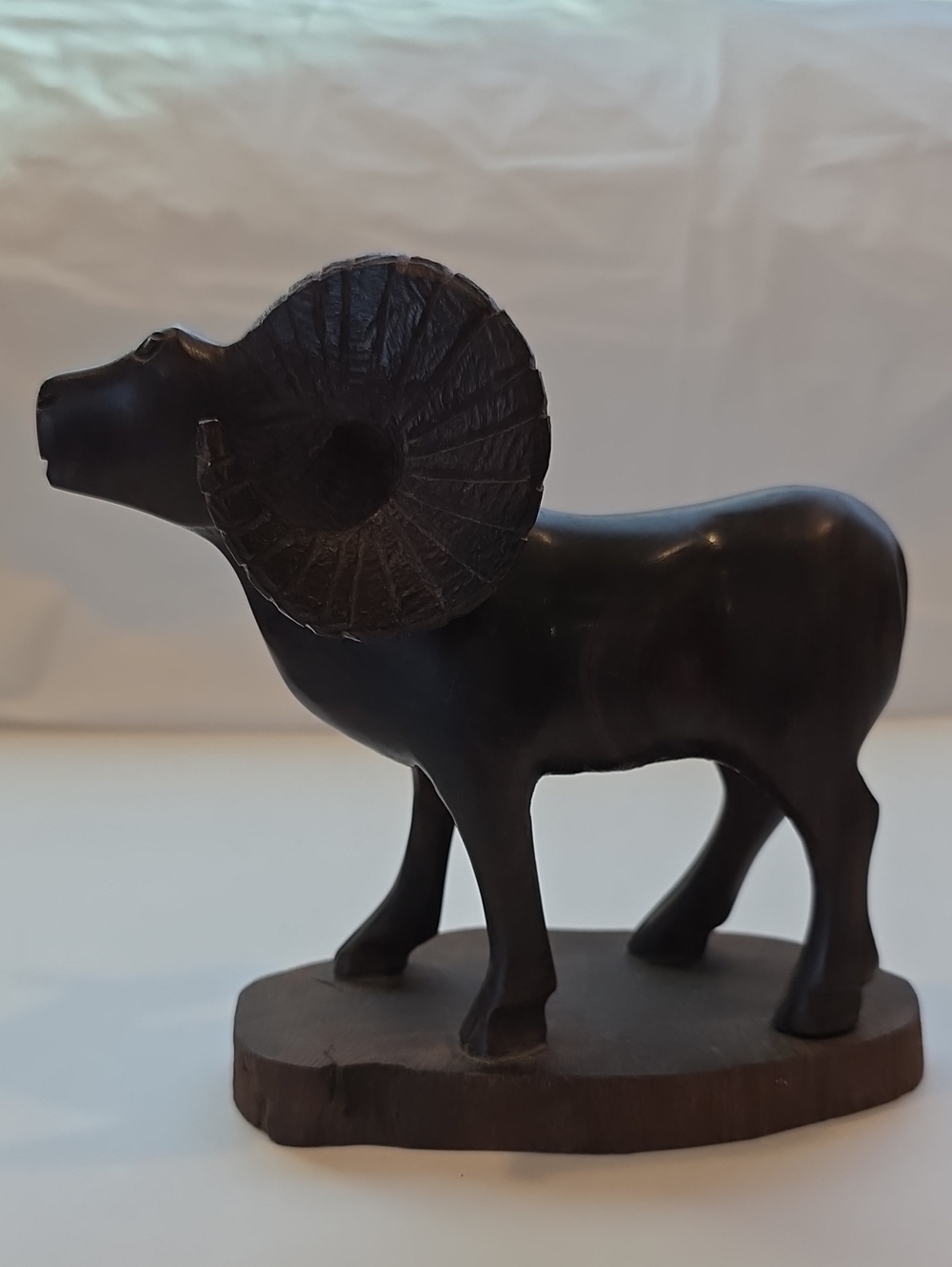 Hand-carved Ironwood Sculpture Of Mountain Ram